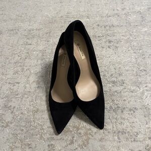 Massimo Dutti Black Suede Pointed-Toe Pumps - Women's